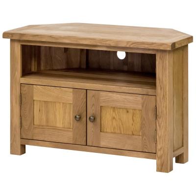 Kingsbury Solid Oak Corner TV Unit With Doors